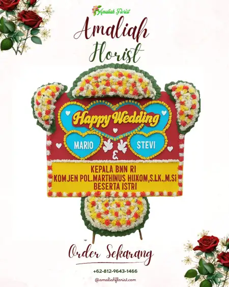 Papan Bunga Pernikahan Parage